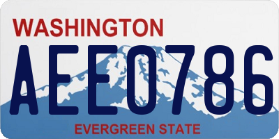 WA license plate AEE0786