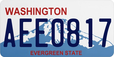WA license plate AEE0817