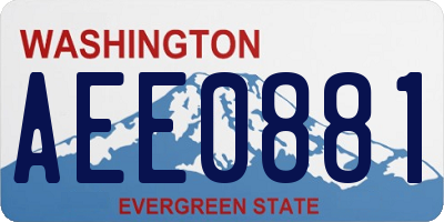 WA license plate AEE0881