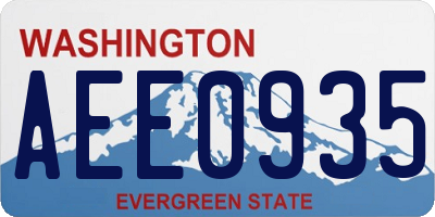 WA license plate AEE0935