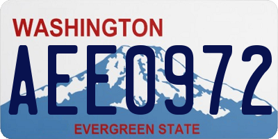 WA license plate AEE0972