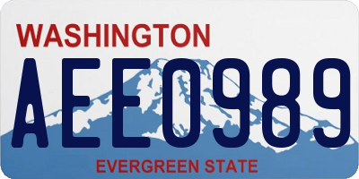 WA license plate AEE0989