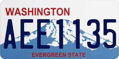WA license plate AEE1135