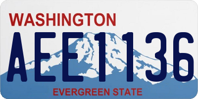 WA license plate AEE1136