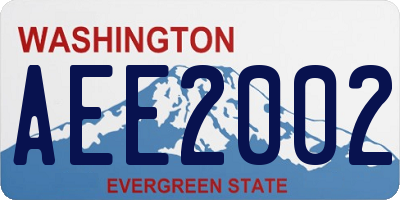 WA license plate AEE2002