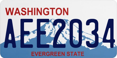 WA license plate AEE2034