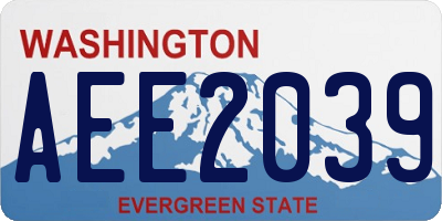 WA license plate AEE2039