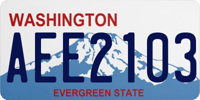 WA license plate AEE2103