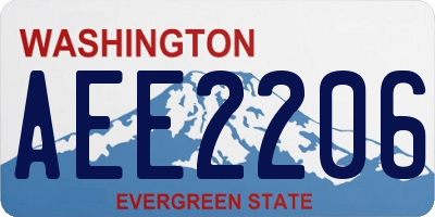 WA license plate AEE2206