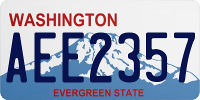 WA license plate AEE2357