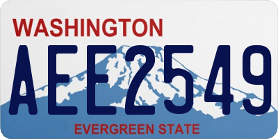 WA license plate AEE2549