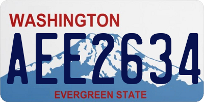 WA license plate AEE2634