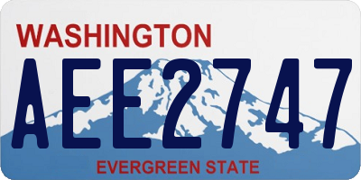 WA license plate AEE2747