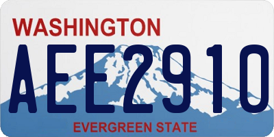 WA license plate AEE2910