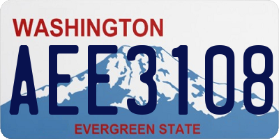 WA license plate AEE3108
