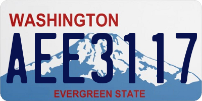 WA license plate AEE3117