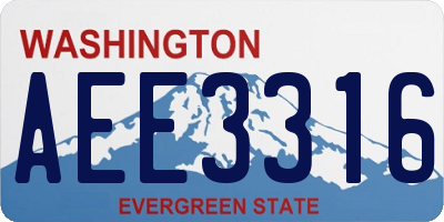 WA license plate AEE3316