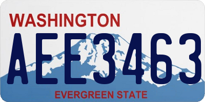 WA license plate AEE3463