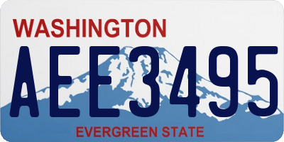 WA license plate AEE3495