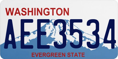 WA license plate AEE3534