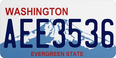 WA license plate AEE3536