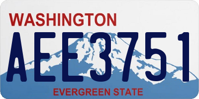 WA license plate AEE3751