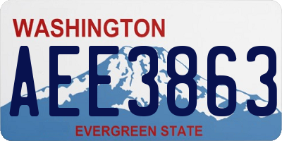 WA license plate AEE3863