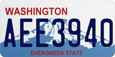 WA license plate AEE3940