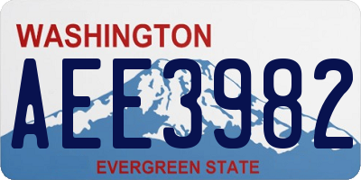 WA license plate AEE3982