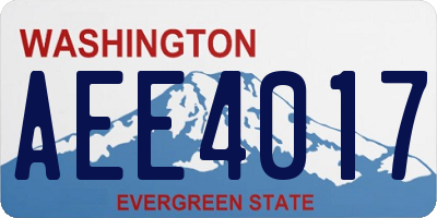 WA license plate AEE4017