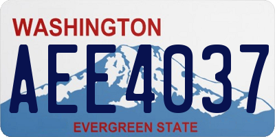 WA license plate AEE4037