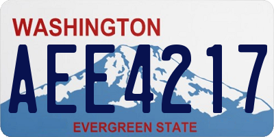 WA license plate AEE4217