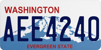 WA license plate AEE4240