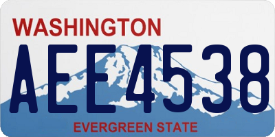 WA license plate AEE4538