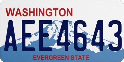 WA license plate AEE4643
