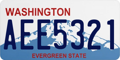 WA license plate AEE5321