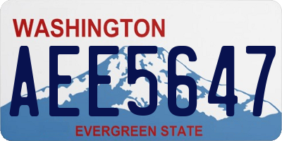 WA license plate AEE5647