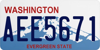 WA license plate AEE5671
