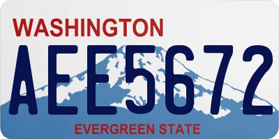 WA license plate AEE5672