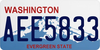 WA license plate AEE5833