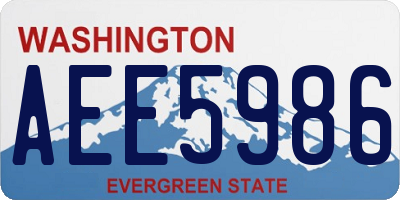 WA license plate AEE5986
