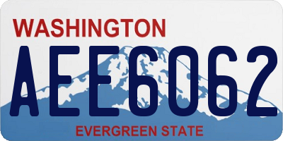 WA license plate AEE6062