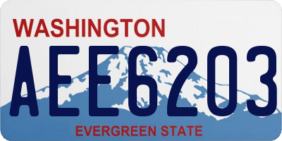 WA license plate AEE6203