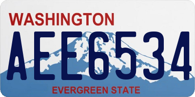 WA license plate AEE6534