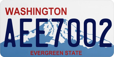 WA license plate AEE7002
