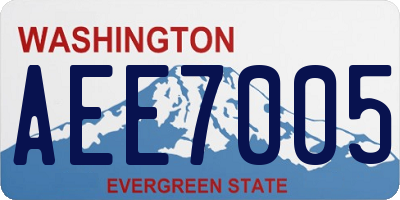 WA license plate AEE7005
