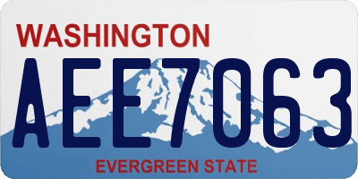 WA license plate AEE7063