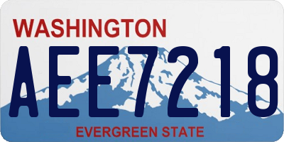 WA license plate AEE7218