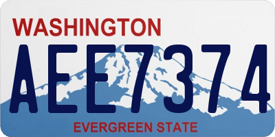 WA license plate AEE7374