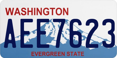 WA license plate AEE7623